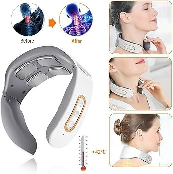 Four-Head Electric Pulse Neck Massager Far Infrared Heat Pain Relief Tool
